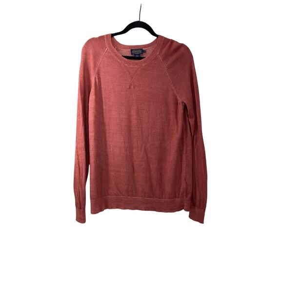 Pendleton Cranberry Light Knit Shirt Mens Medium Long Sleeve Elbow Patch USA - Picture 1 of 5